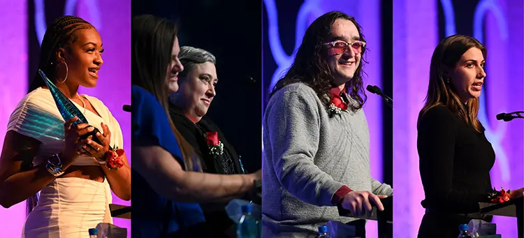 People accepting awards